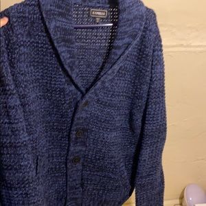 Navy blue knit cardigan